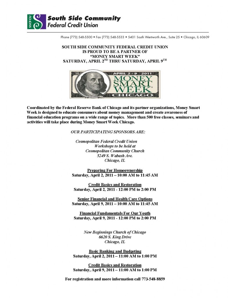 Money Smart Week - South Side Federal Credit