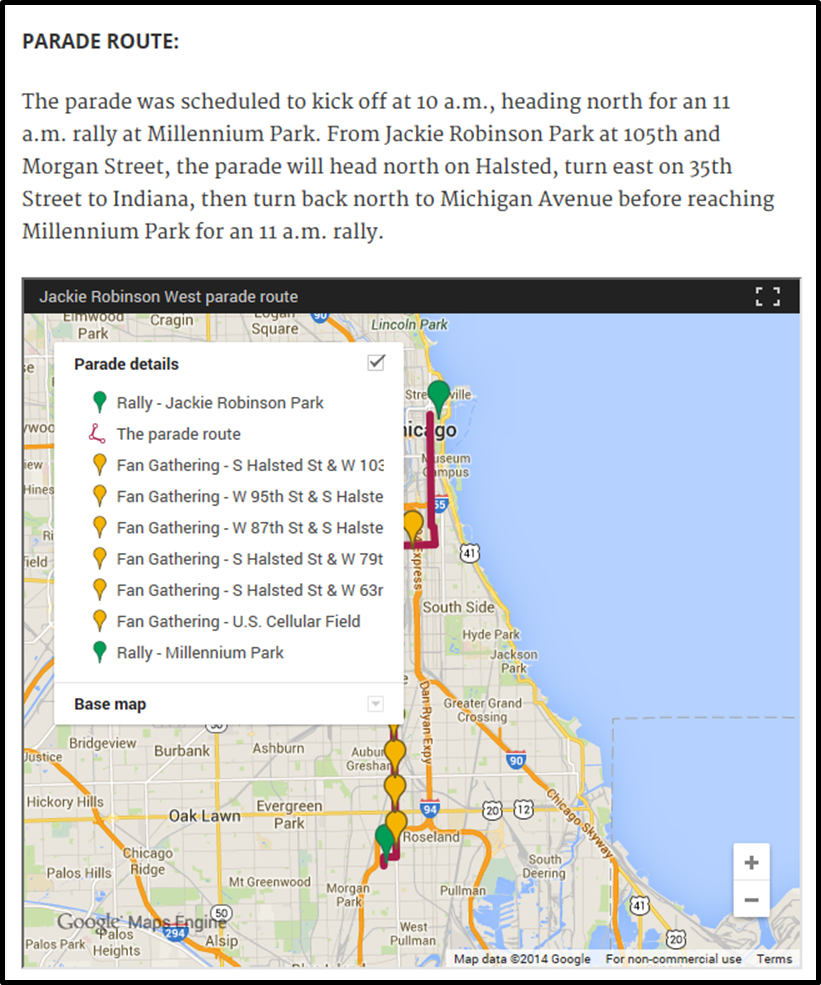 Jackie Robinson West Parade Route