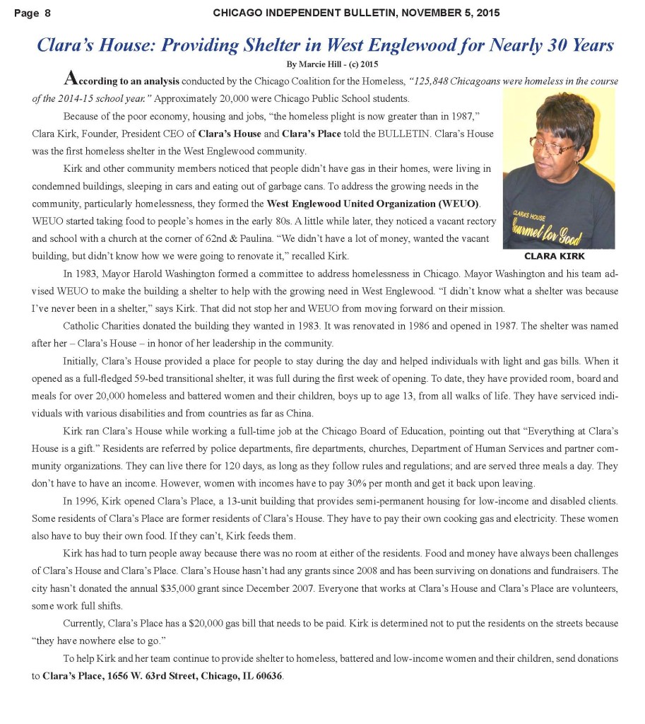 Clara's House - Independent Bulletin Newspaper