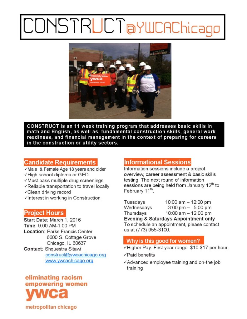 CONSTRUCT Flyer - YWCA Chicago